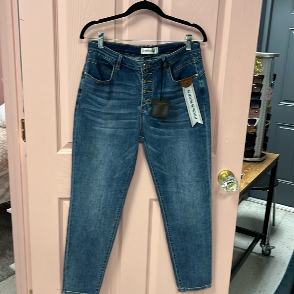 Ladies sz14 button fly jean straight leg nwt